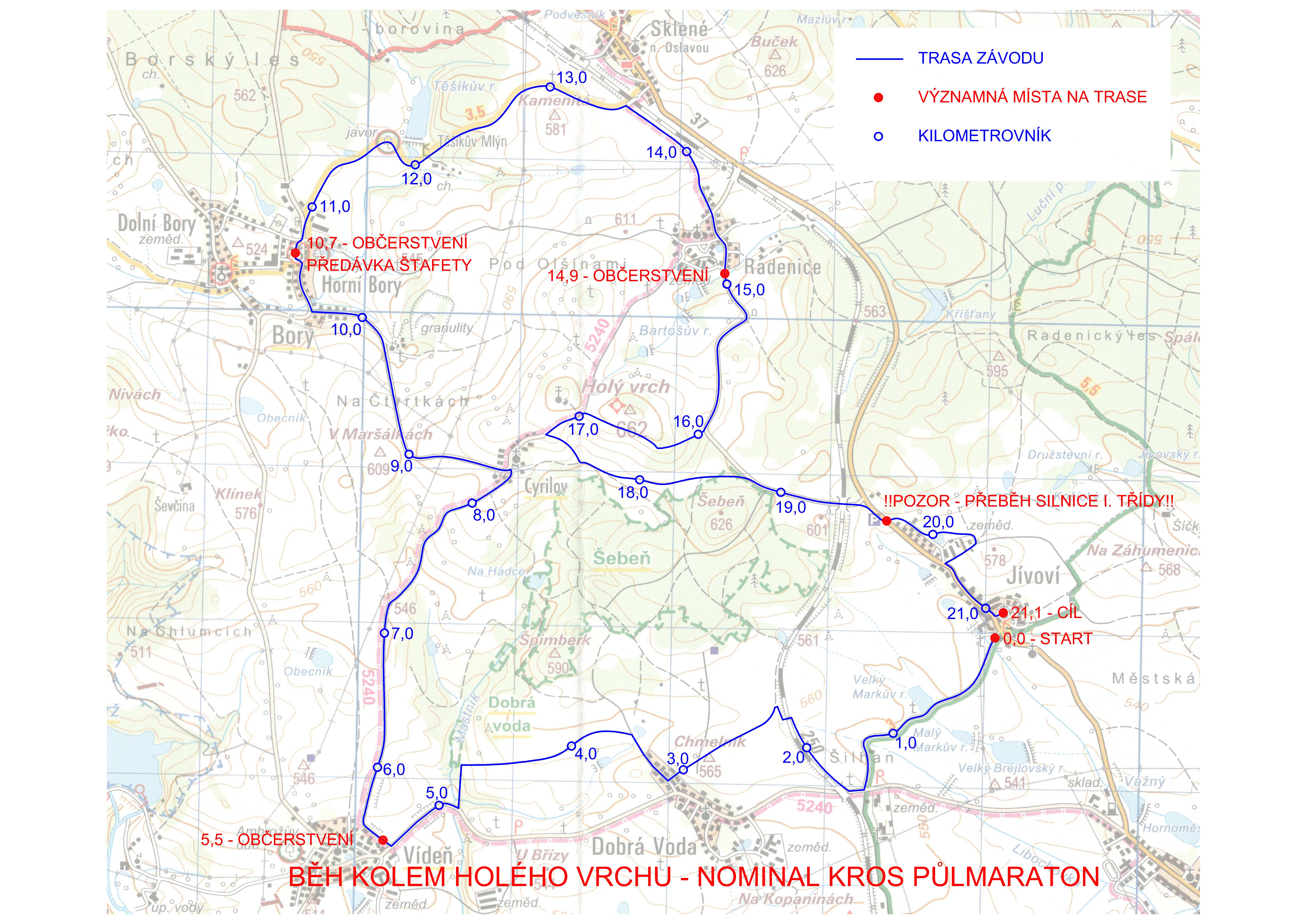 Mapa maratonské trati