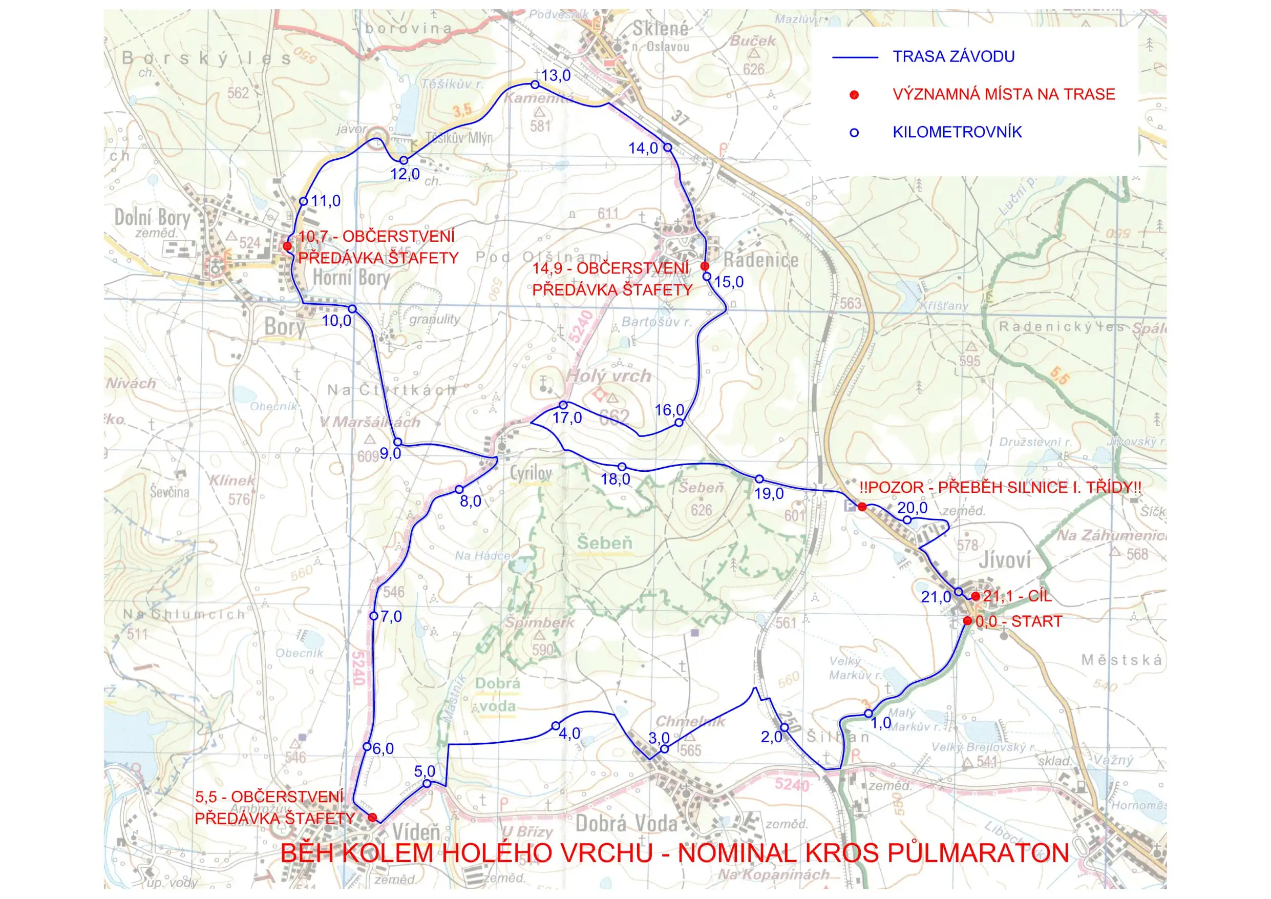 Mapa maratonské trati